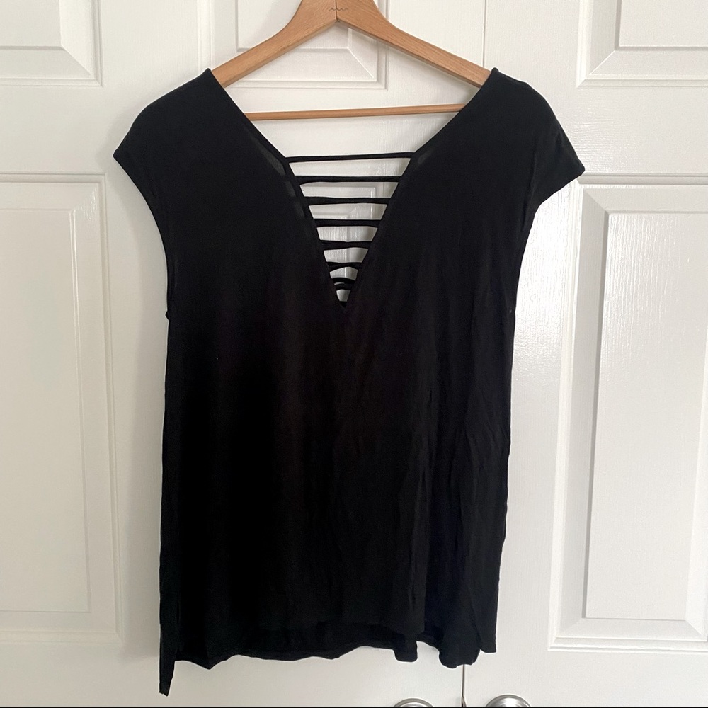 AEO Black Strappy T-Shirt